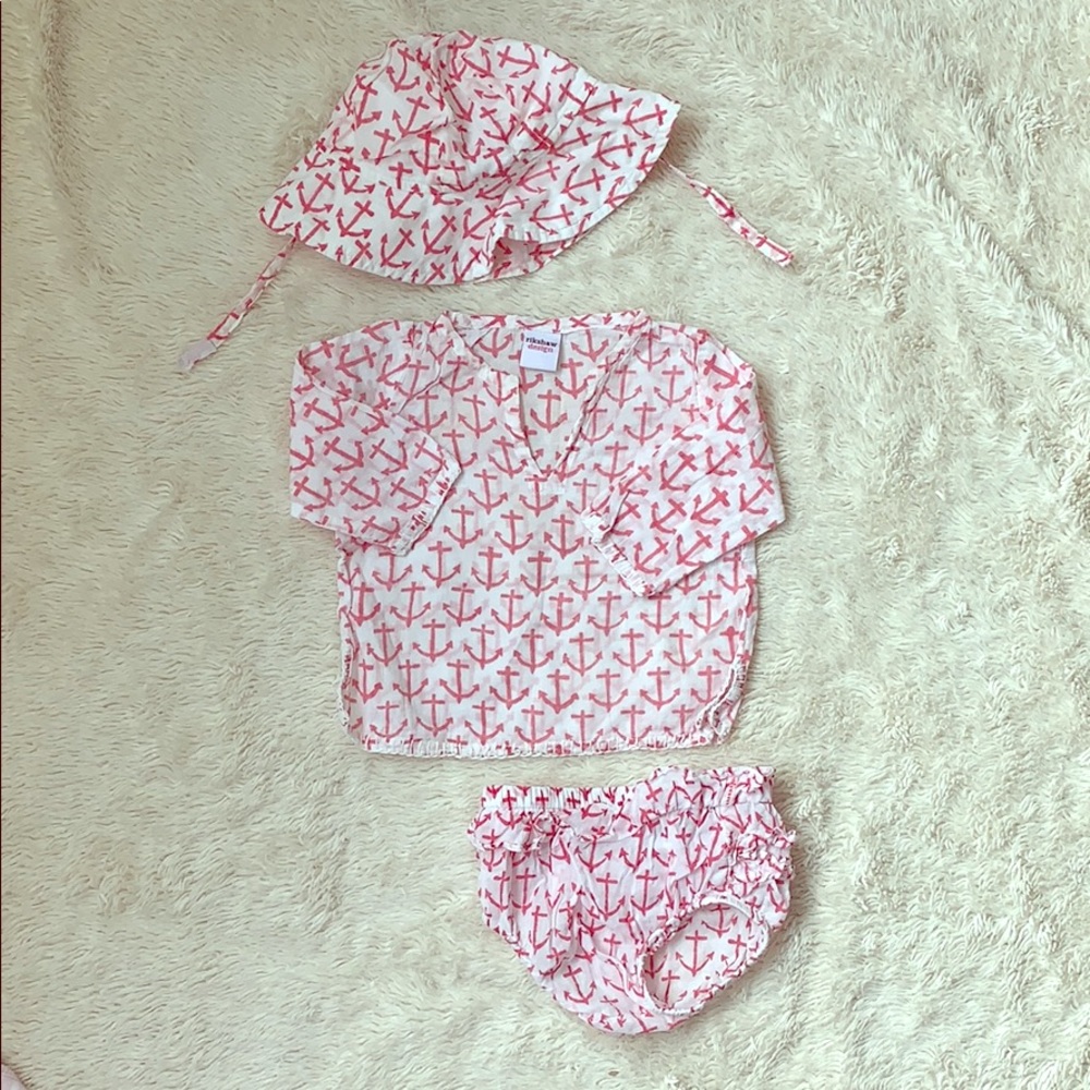 Rikshaw 3-piece Anchor Print Beach & Pool Set 6M